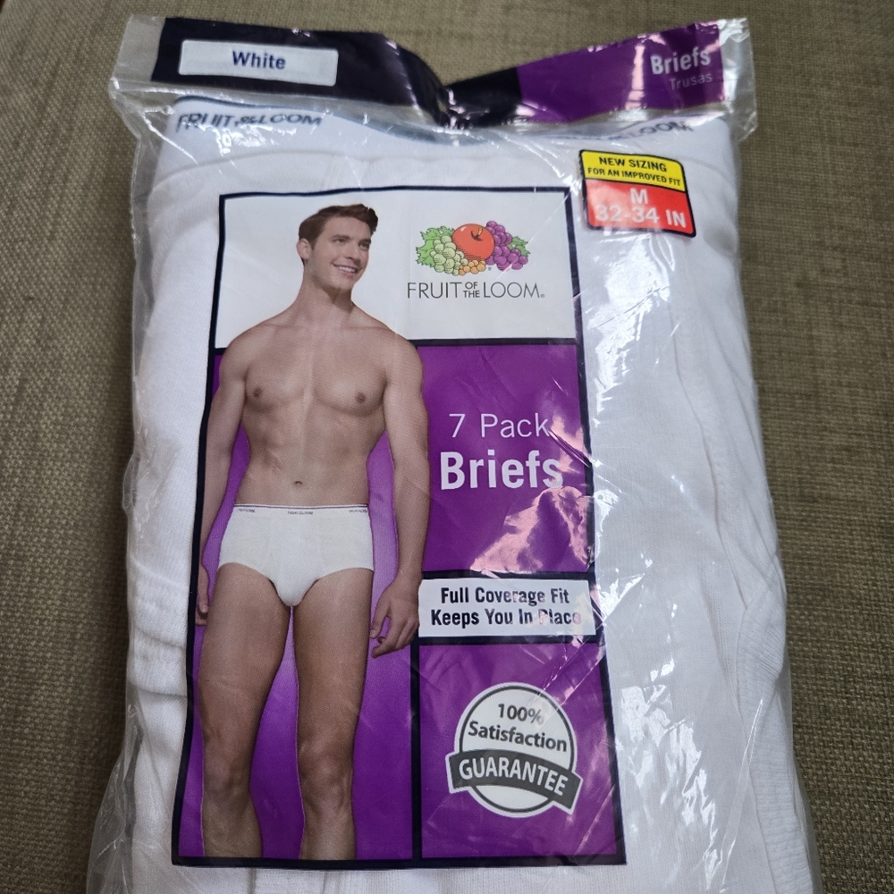 Fruit of the Loom Men's Briefs – 7 Pack, Medium, 32-34